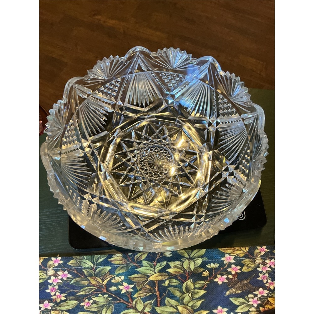 Antique McKee Glass Napoleon EAPG Cut Glass 10" Bowl